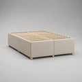 Lot de 2 pièces – Armoire avec grille à lattes, polyester en lin optique, beige/nature, 160 × 200 cm
