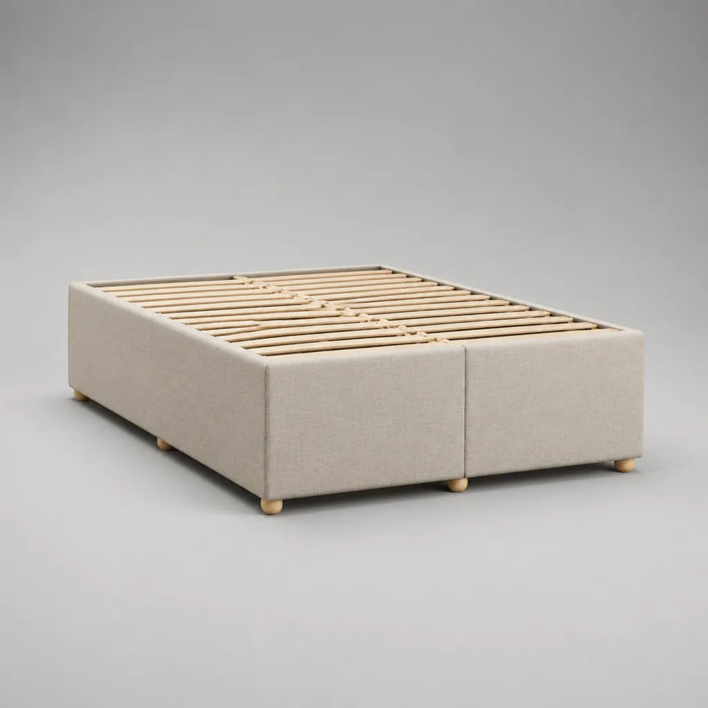 Lot de 2 pièces – Armoire avec grille à lattes, polyester en lin optique, beige/nature, 160 × 200 cm