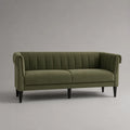 Canapé-souris 2 places avec accoudoirs roulants, vert olive, 183 × 78 × 82 cm