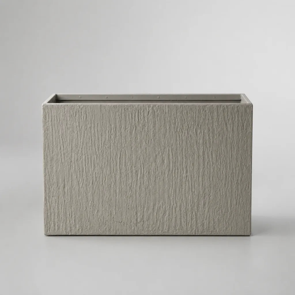Corbeille rectangulaire en acier galvanisé, 80 × 30 × 50 cm, beige gris