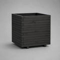 Corbeille carrée en bois massif de pin noir, 50 × 50 × 55 cm