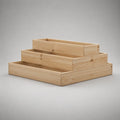 Lot de 3 pièces – Parterre haute en bois massif de pin, progressif, nature, 120 × 120 × 60 cm