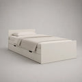 Lit simple avec 2 tiroirs en panneau de particules recouvert de mélamine, blanc, couchage 90 × 190 cm, dimensions totales 196 × 96 × 80 cm