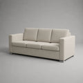 Canapé 3 places avec revêtement polyester, blanc cassé, 210 × 88 × 86 cm