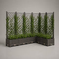 Boîte à plantes avec grille de classement, set de 6 PP, anthracite, 40 × 40 × 150 cm chacun, L-réglage 160 × 120 × 150 cm